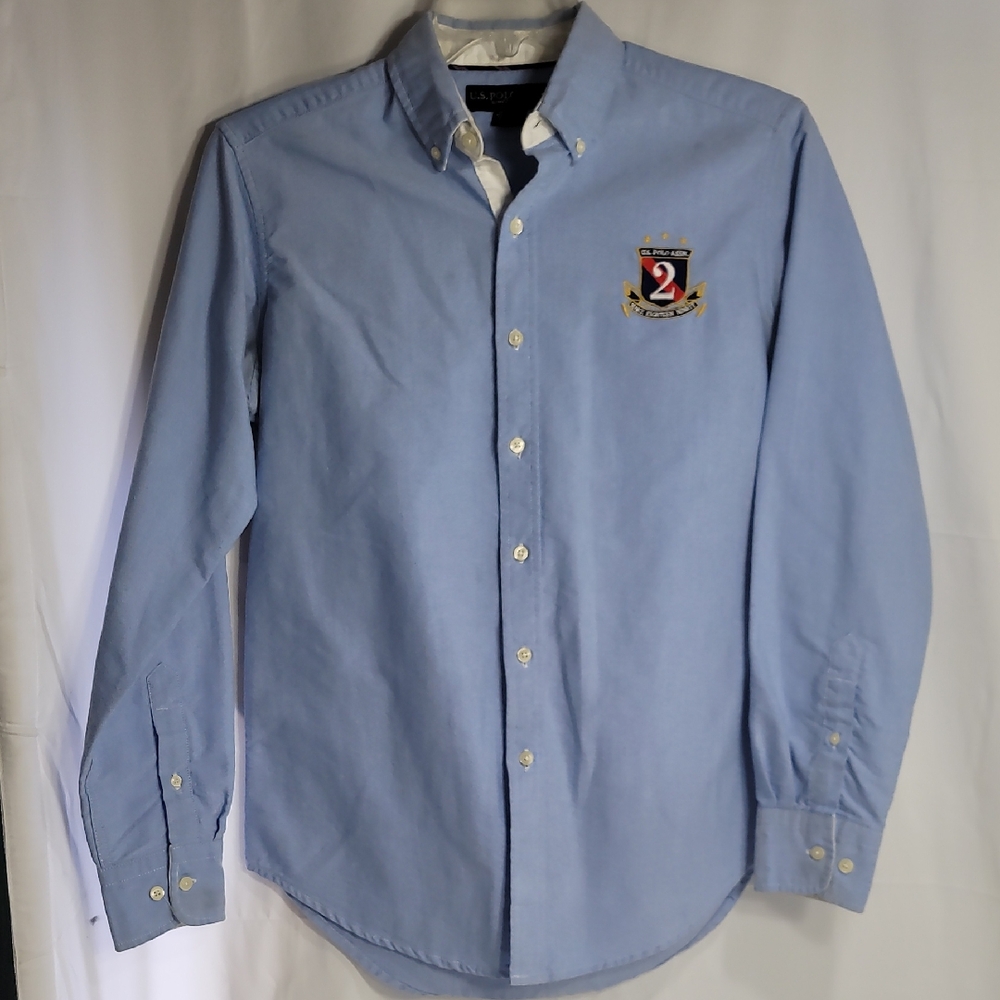 U.S. Polo Association. Blue Casual Button Down Shirt with Classic Collar